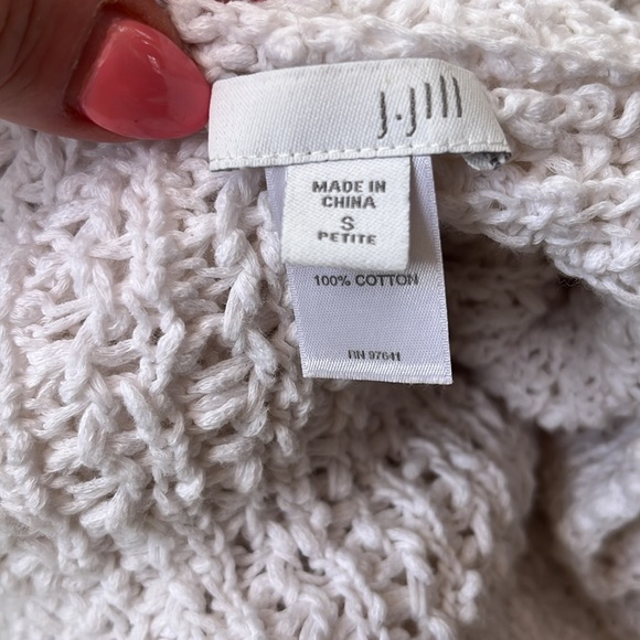 J Jill 100% cotton white sweater size small - Picture 7 of 9